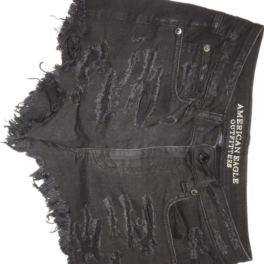 Black jean shorts
